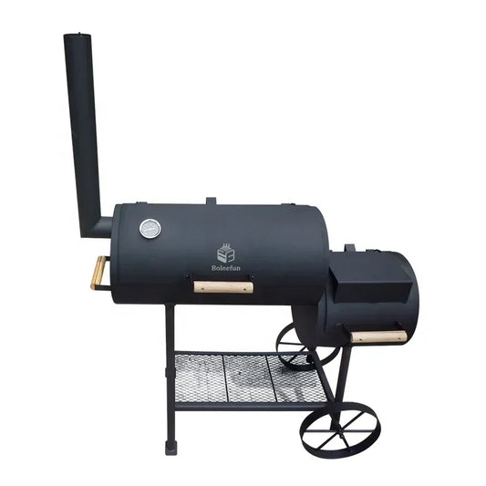 Three Functions Large Barrel Barbecue Smoker Charcoal Barbecue Grill Offset Heavy Duty Grill bbq Smoker barrel With Chimney